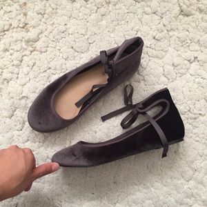 Torrid Velvet Lace-Up Ballerina Flats